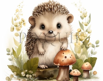 Hedgehog Clipart | Cute Woodland Animal Art (Digital Download)