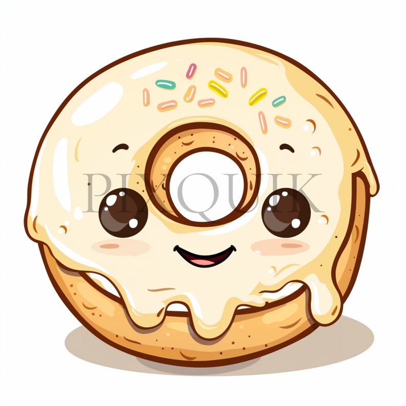 a cartoon donut with a smiley face