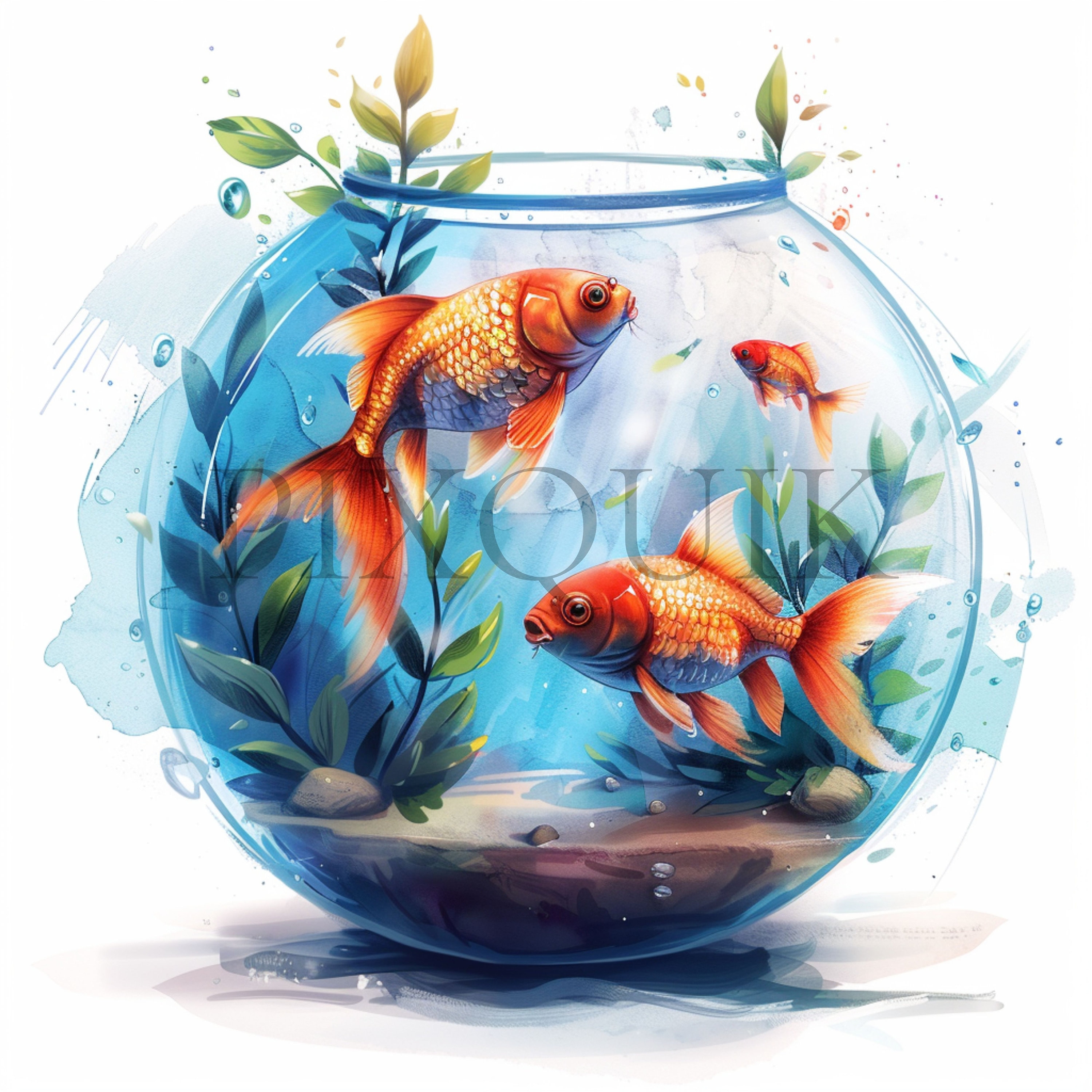 日本画 魚 水彩画 3点セット 日本画 魚 水彩画 3点セット 金魚 絵画 水彩画 オリジナル