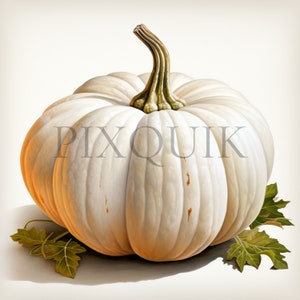 White Pumpkin Watercolor Clipart | Autumn Nursery Art (digital Download ...