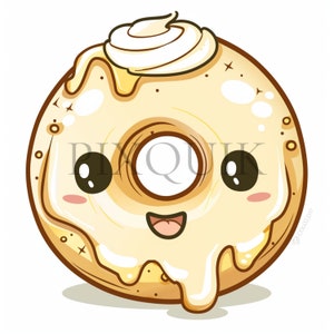 a cartoon donut with a smiley face