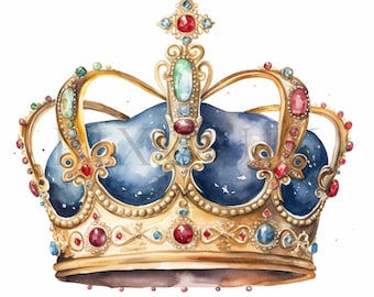 王冠のクリップアート | 水彩画の王冠のクリップアート - 10 個の高