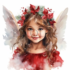 Holiday Fairy Clipart | 10 High Quality JPG&#39;s | Digital Download | Christmas Fairy Art | Holiday Graphics | Festive Fairy | Digital Prints