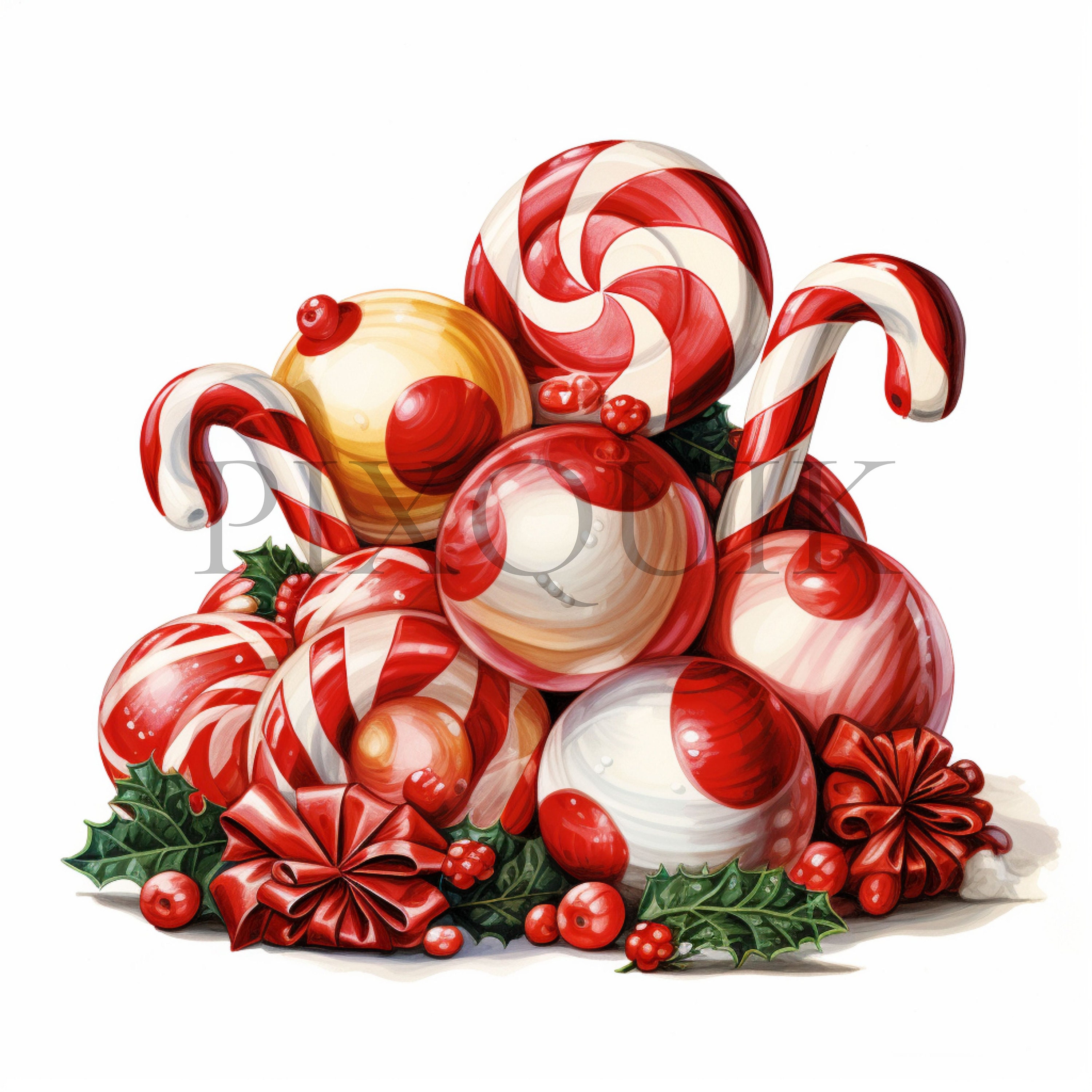 Christmas Candy Clipart | Holiday Candy Illustration (digital Download ...