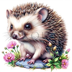 Ouriço Clipart | 10 JPGs de alta qualidade | ouriço aquarela | Ouriço para impressão | animal da floresta | clipart de animais | Criação de cartões