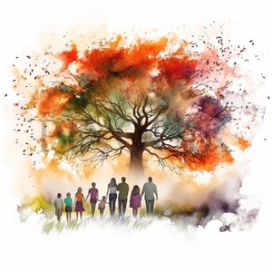 Clipart grote familiereünie | 10 JPG's en PNG's van hoge kwaliteit | Digitale download | Kunst voor familiebijeenkomsten | Aangepast familieportret, kaarten maken