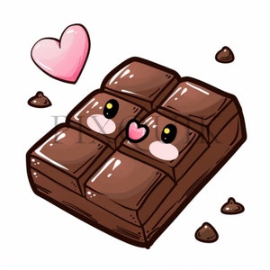 Chocoladeclipart | 10 JPG-bestanden van hoge kwaliteit | Aquarel chocoladereep | Kawaii chocolade clipart | Dessertclipart |  Ongewenste tijdschriften