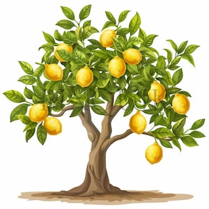 Lemon Tree Clipart | 10 High Quality Jpgs | Lemon Tree Image | Lemon ...