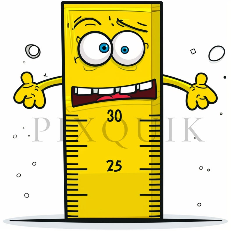 Cartoon Ruler Clipart | Back to School Graphics (digital Download) - Etsy