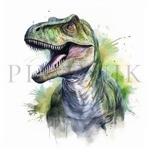 Aquarell Dinosaurier Clipart - 10 hochwertige JPGs | Aquarell Dinosaurier | Sofortiger digitaler Download | Dinosaurier Clipart | Scrapbook Bilder