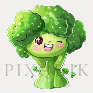 Clipart mignon de brocoli | 10 fichiers JPG de haute qualité | Téléchargement numérique | Fabrication de cartes | Créations numériques en papier | Clipart brocoli | Clipart légume