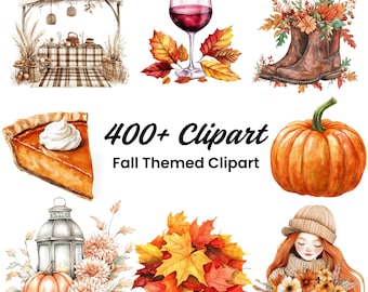 Herbst Clipart Bundle: 400+ Herbst JPGs (Digitaler Download)