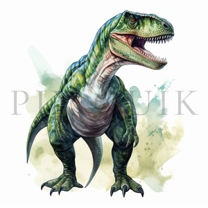 Dinosaur Clipart - 10 High Quality JPGs | watercolor dinosaur clipart | Card Making | Clip art | Junk journals | watercolor dinosaur