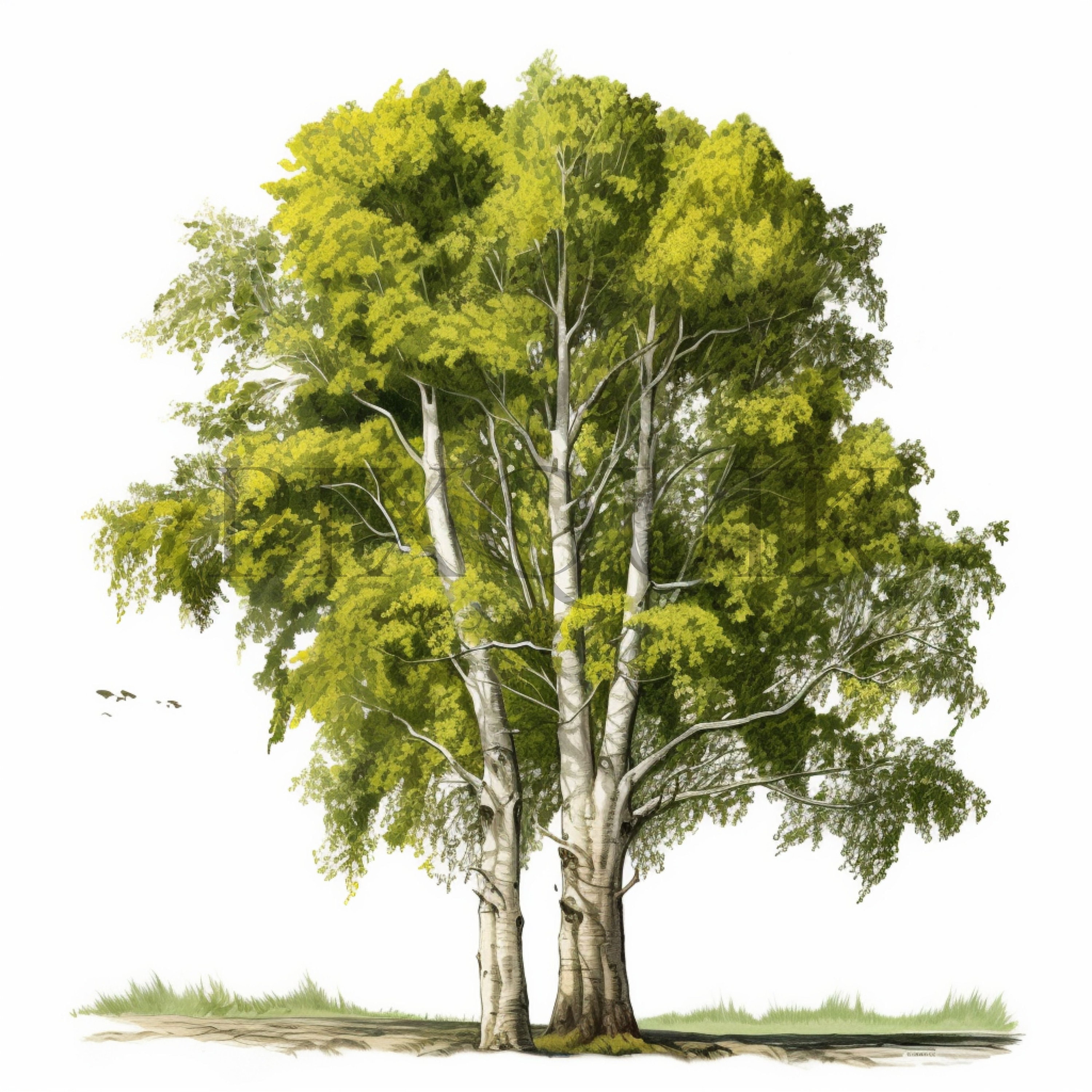 Illustrazione di pioppo / 10 JPG di alta qualità / Clipart di pioppo / Clipart di alberi / Natura / Illustrazione di alberi / Download digitale