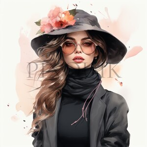 Clipart fille mode | Mode | Belle fille des cliparts | 10 fichiers JPG de haute qualité | Téléchargement numérique, fabrication de cartes, clipart chambre d'enfant