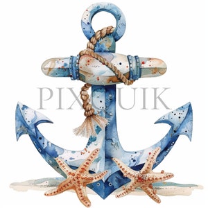 Nautical Anchor Clipart Set | 10 High Quality JPGs | Anchor Graphics | Ocean Art | Scrapbook, Printable, Commercial Use