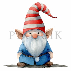 Watercolor Gnome Clipart | 10 High Quality JPGs | Digital Download | Gnome Image | Gnome Clip Art | Gnome Illustrations | Watercolor Gnomes