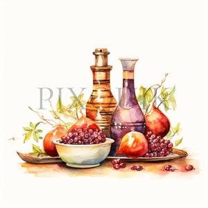 Clipart Shabbat / 10 JPG di alta qualità / Arte Shabbat / Candele Shabbat / Tradizionale ebraico / scrapbooking, Download digitale