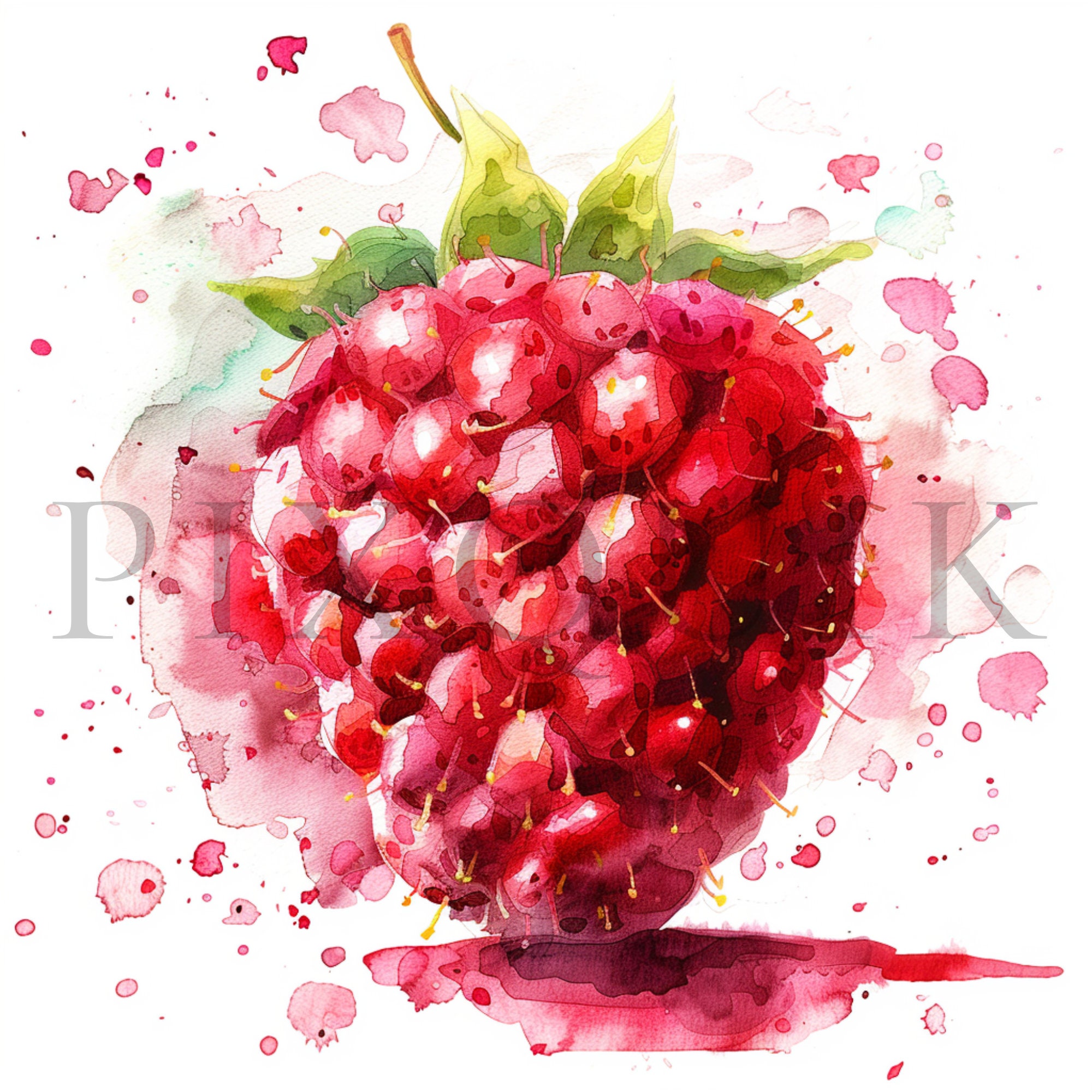 Watercolor Raspberry Clipart 11 High Quality Jpgs Digital Download ...