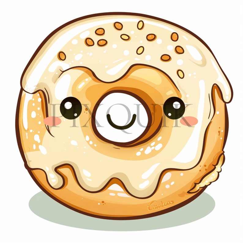 a donut with a smiley face drawn on it