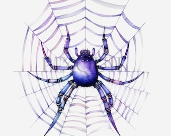 Clipart de teia de aranha em aquarela | Pacote de imagens de Halloween (Download digital)