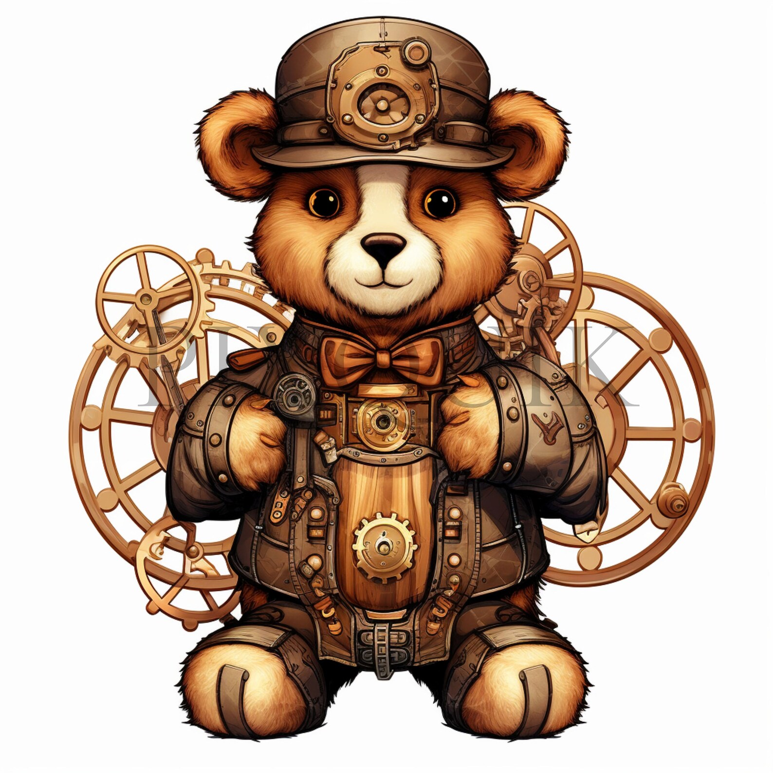 Steampunk Teddy Bear Clipart | Vintage Illustrations (jpgs) - Etsy