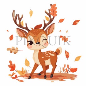 Deer clipart | 10 High Quality JPG | Fall Animal | Autumn | Animal Clipart | Instant Download | Junk Journal, Commercial Use