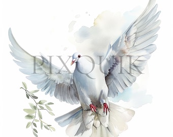 White Dove Clipart: High-Resolution JPGs for Scrapbooking (Digital Download)