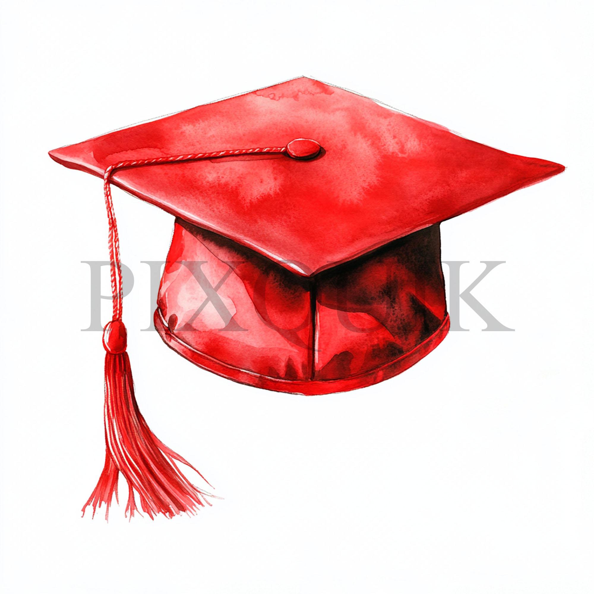 Red Grad Cap Clip Art