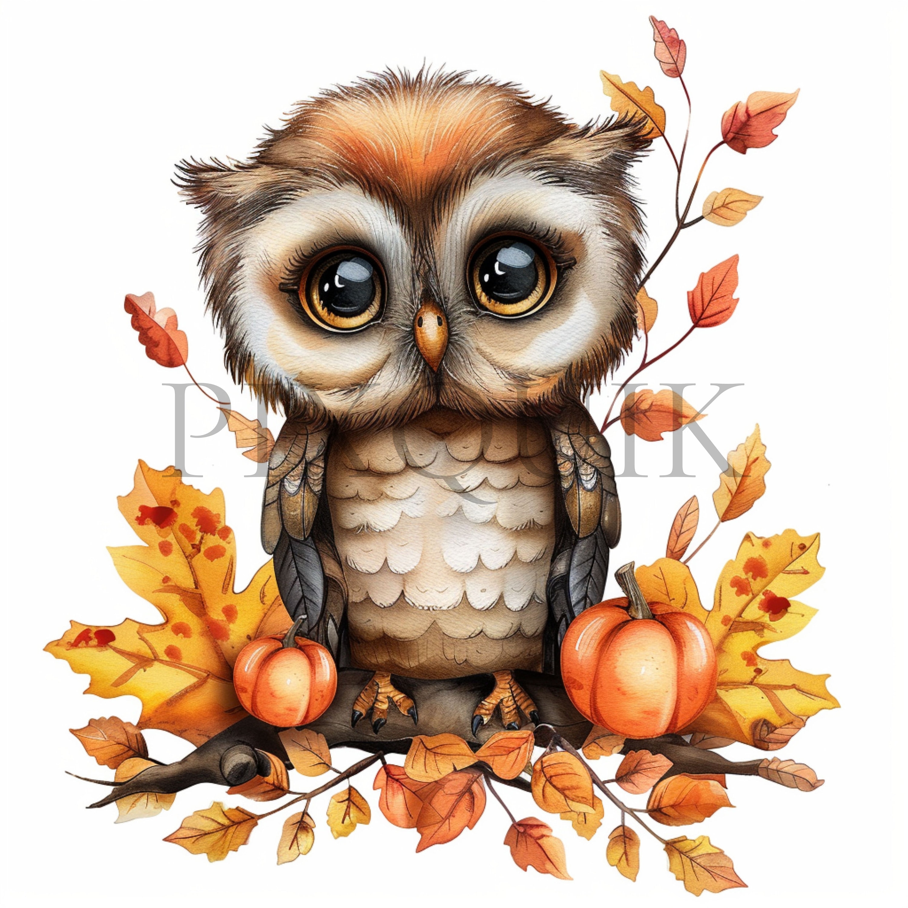 Owl Clipart | Fall | 10 High Quality JPG | Autumn | Bird Clipart | Instant download, Cute Bird   | C