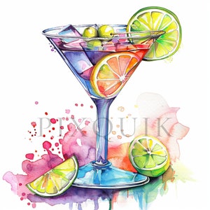 Clipart bicchiere da Martini / 10 JPG di qualità / Download digitale / Bicchiere da Martini / Vettore bicchiere da Martini / Clipart cocktail, Clipart bicchiere da cocktail