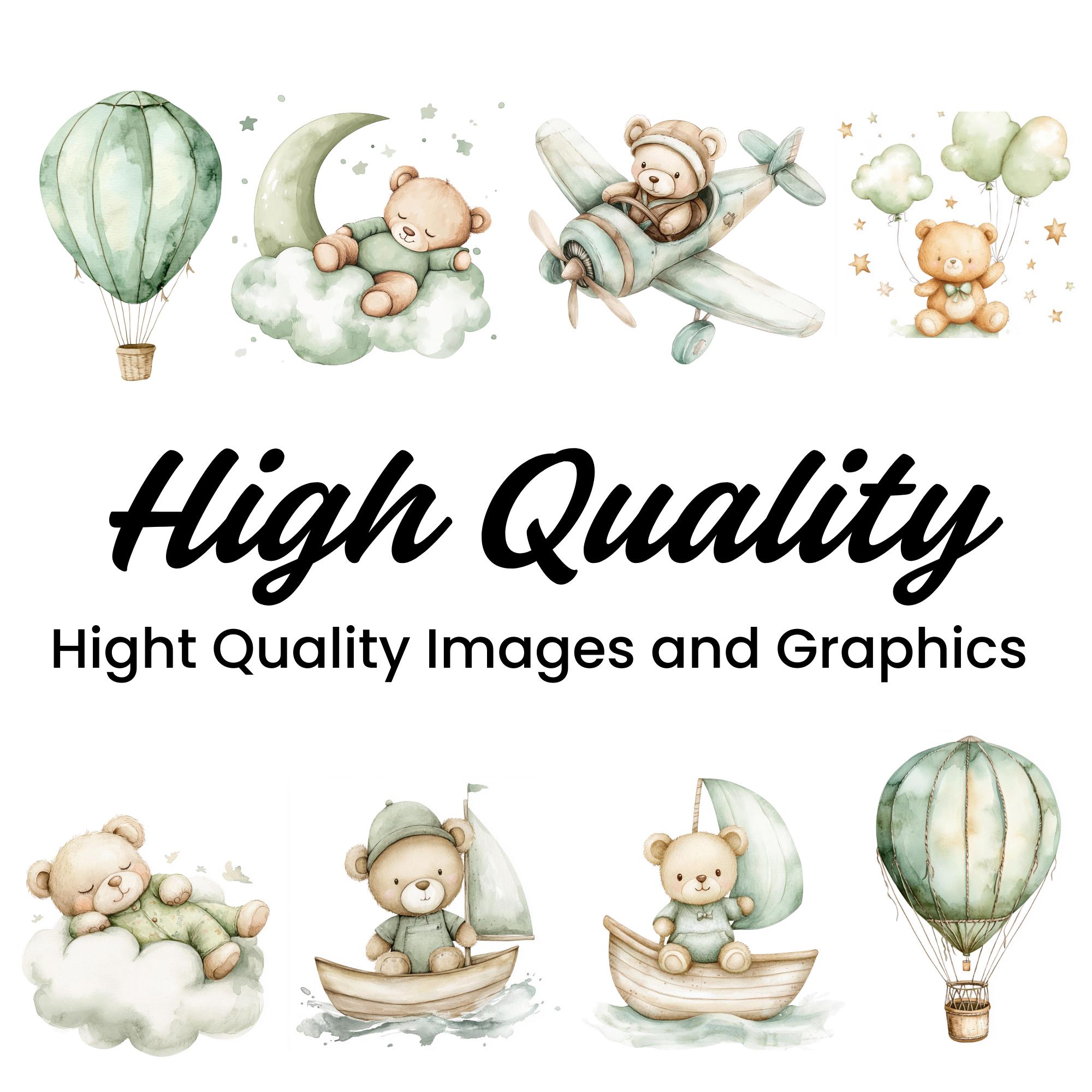 Watercolor Green Teddy Bear Clipart Bundle: 160+ JPG & PNG Files - Etsy