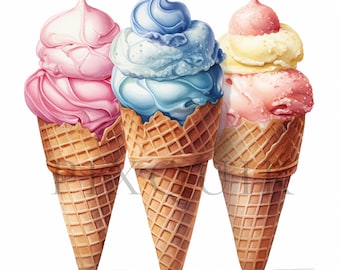Aquarell Eis Clipart | 10 JPG Bilder (Digitaler Download)