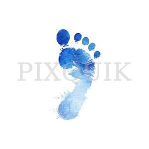 acquerello blu baby footprint clipart set / JPG di alta qualità / download digitale / illustrazioni di impronte / decorazioni per la cameretta dei bambini / scrapbooking