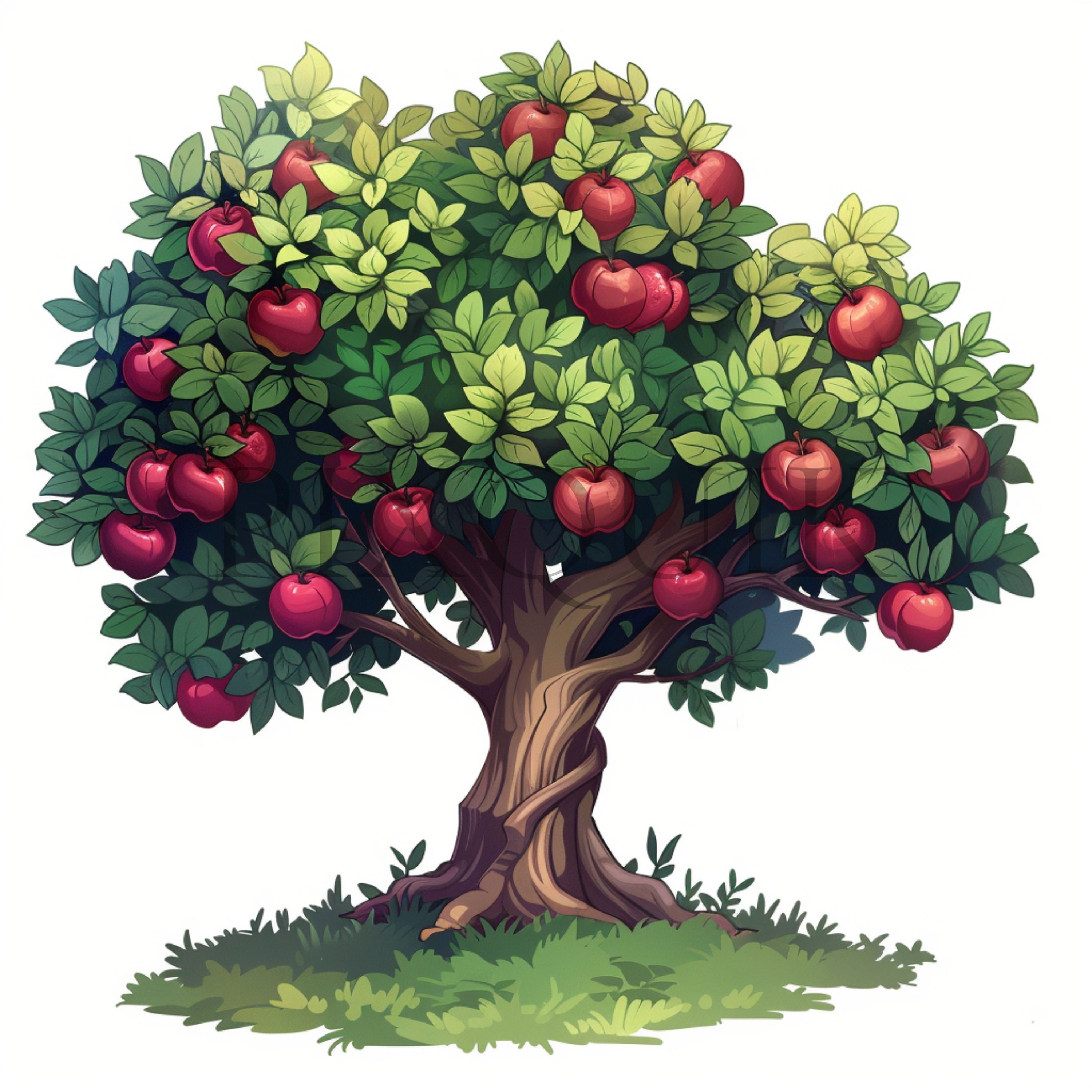 Apple Trees Clipart | 10 High Quality Jpgs | Botanical Art Fruit Tree ...