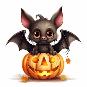 Akwarela Słodki Halloween Nietoperz Clipart clipart - 10 Wysokiej Jakości JPG | Pobieranie cyfrowe | Wydrukowalny Halloween Clipart | Akwarela Halloween