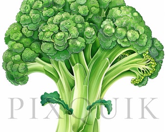 Broccoli Clipart | 10 High Quality JPGs | Digital Download | Card Making | Digital Paper Craft | Vegetable Watercolor | Vegetable Clipart