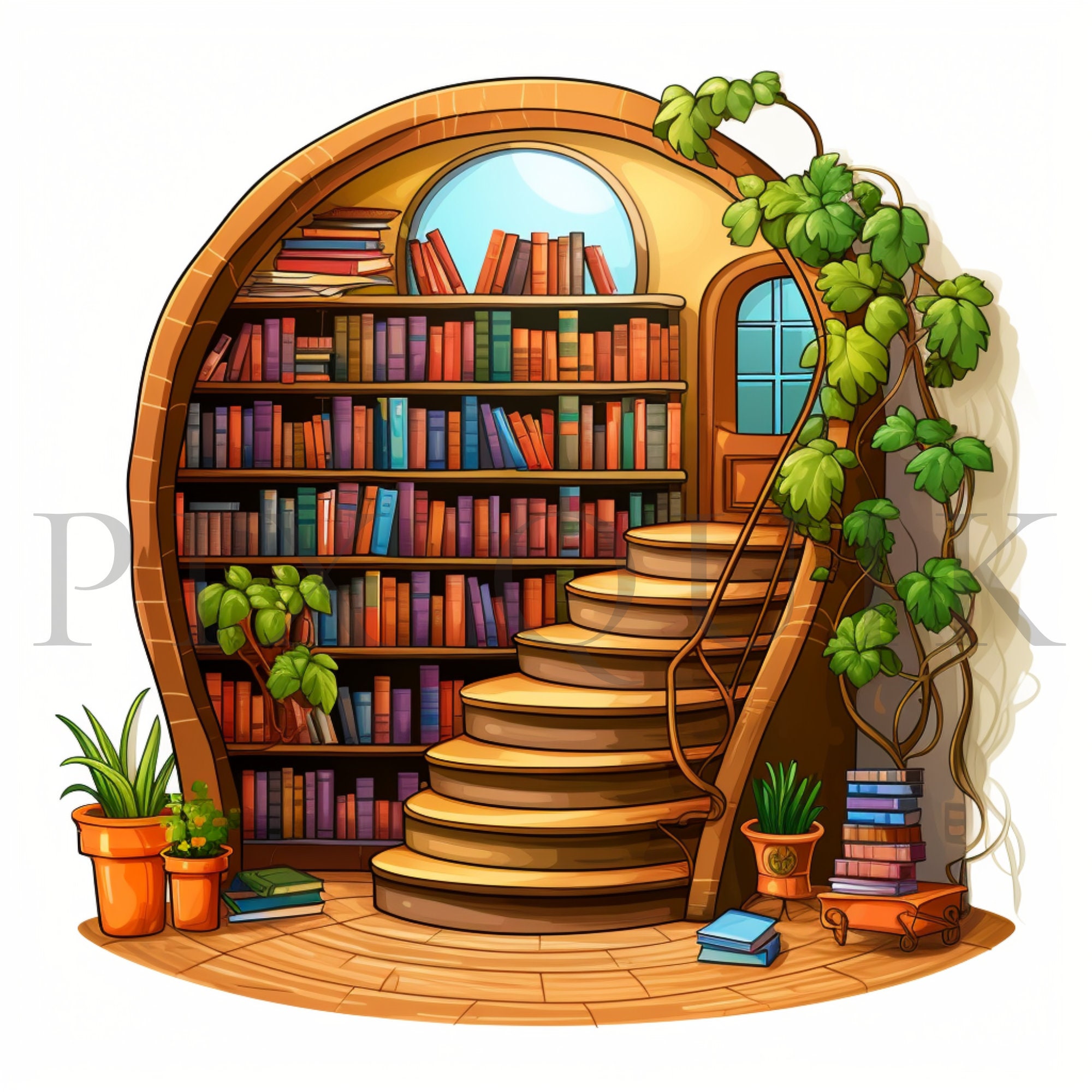 Library Books Clipart – 10 High Quality Jpgs, Commercial Use - Etsy