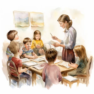 Clipart préscolaire | 10 fichiers JPG de haute qualité | Téléchargement numérique | Clipart de salle de classe | Clipart maternelle | Clipart aquarelle | Fabrication de cartes