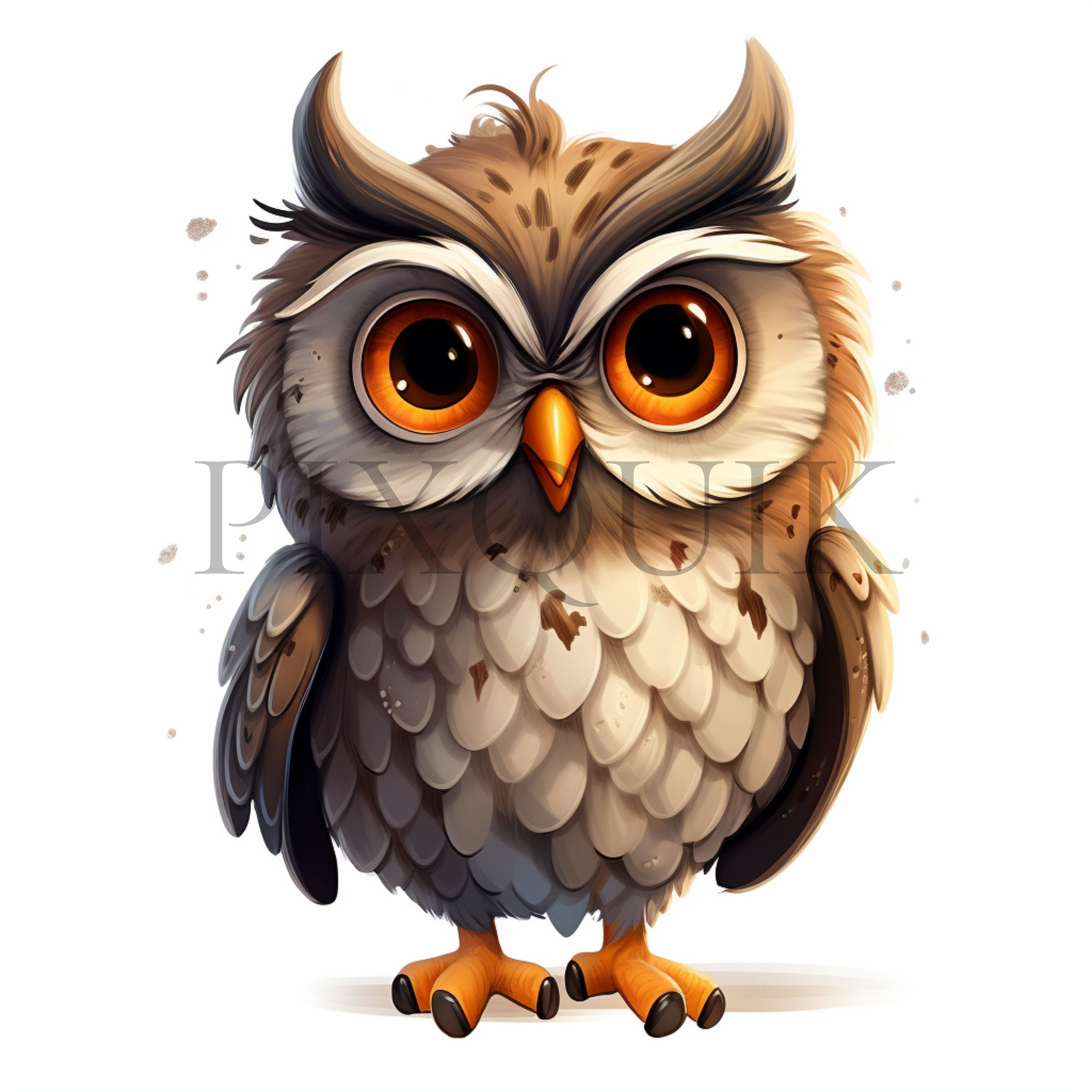 Cute Owl Clipart | Sassy Cartoon JPGs, Commercial Use (Digital Download)