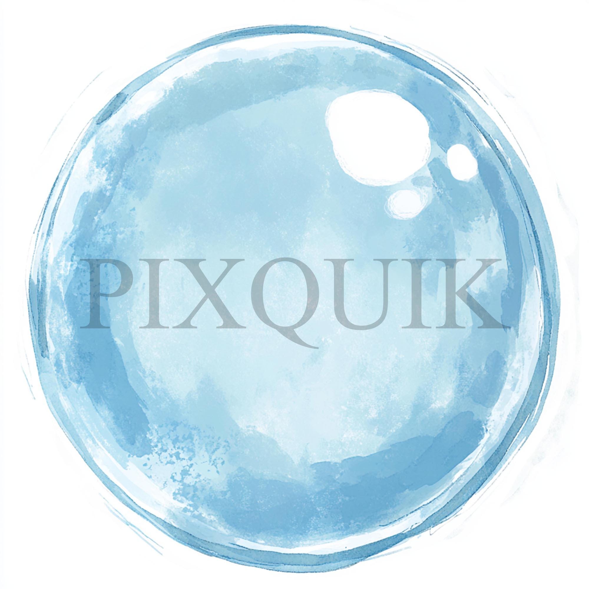 Watercolor Water Bubble Clipart | Marine Life Illustration (JPG & PNG ...
