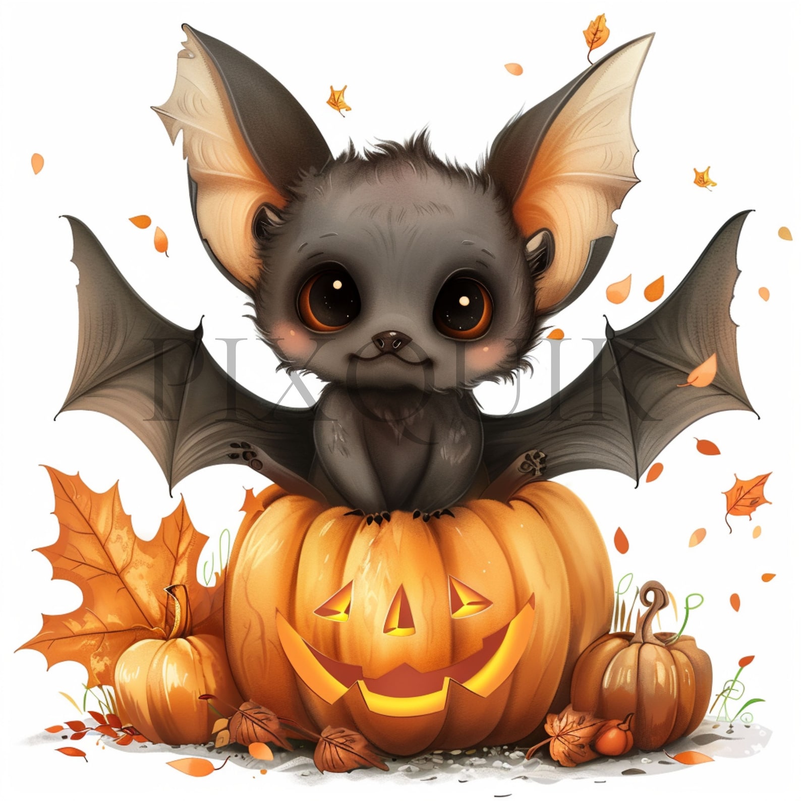 Fall Bat Drawling Bat Clipart | Fall Bat Clipart | 10 High Quality JPG | Autumn | Instant ...