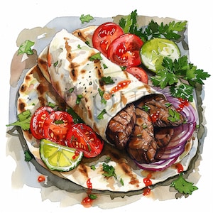 Watercolor kebab clipart | Shish kebab | Food clipart | watercolor clipart | Instant download | commercial Use