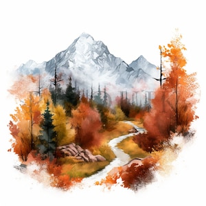 Imágenes prediseñadas de montaña otoñal / 10 archivos JPG de alta calidad / Descarga digital / Imágenes prediseñadas de paisajes de montaña / Montañas otoñales / Paisajes de montaña / Imágenes prediseñadas