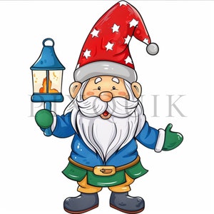 Christmas Gnome Clipart | 10 High Quality JPGs | Digital Download | Cute Christmas Gnome Clipart | Christmas Clipart | Christmas Gnome