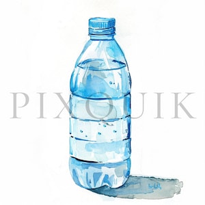 Clipart de bouteille d'eau | 10 fichiers JPG de haute qualité | Téléchargement numérique instantané | Clipart bouteille | Bouteille d'eau png | Clipart | Collages