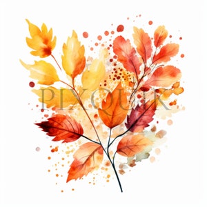 Clipart de feuilles d'automne | 10 fichiers JPG de haute qualité | Feuilles d'automne | Clipart automne | Clipart automne | Journaux indésirables, Impressions numériques