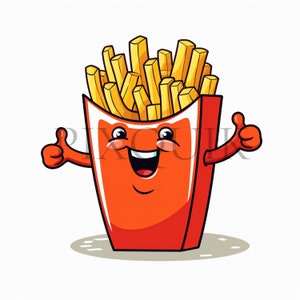 French Fries Clipart | 10 High Quality JPG&#39;s | digital download | Fries Art | fries clipart | French Fries Vector | Printable artwork