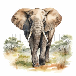 Elefant Clipart - 10 hochwertige JPGs | Digitaler Download | Clipart Bilder Elefant | Elefant Clipart | Junk Journal | Clip Art