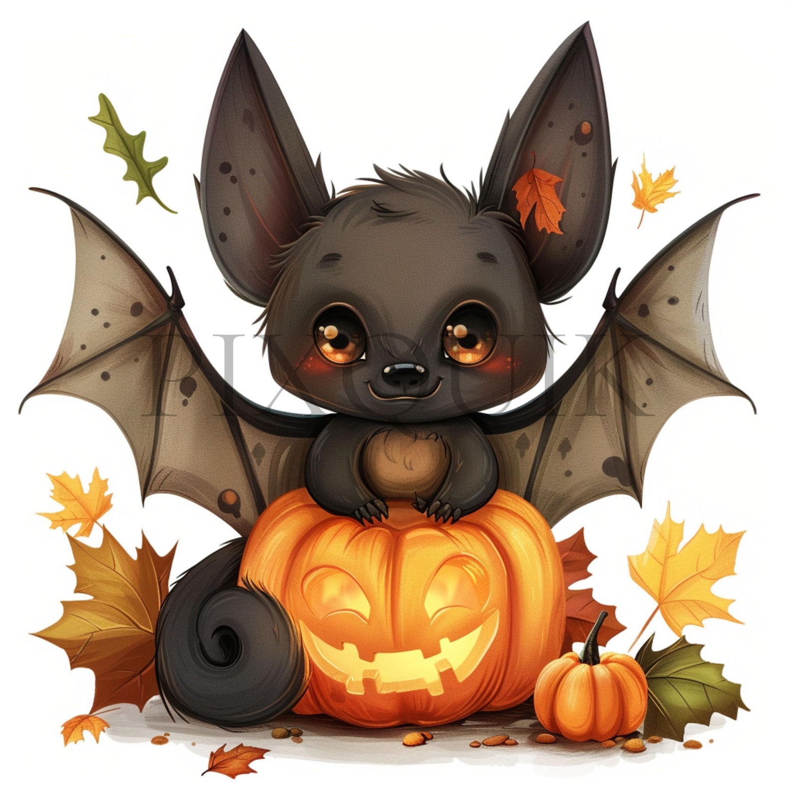Fall Bat Drawling Bat Clipart | Fall Bat Clipart | 10 High Quality JPG | Autumn | Instant ...